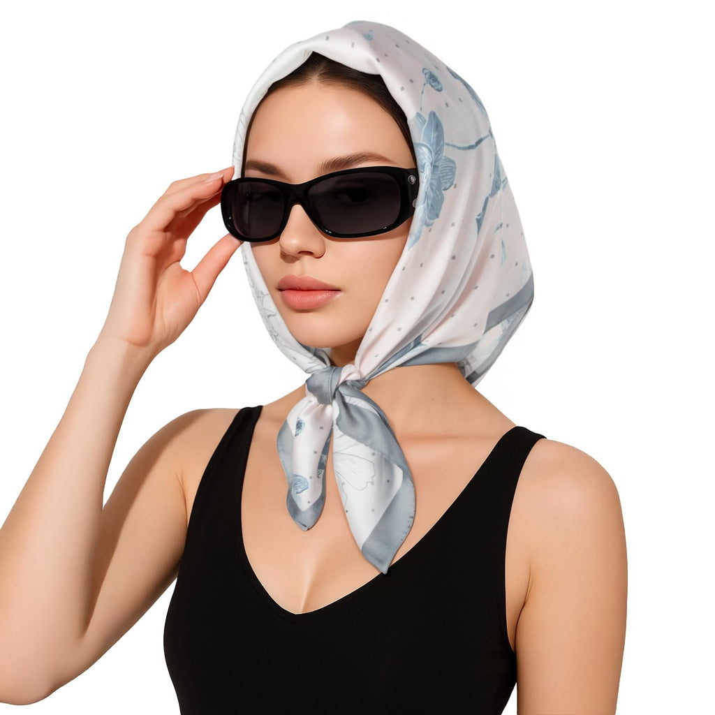 RIIQIICHY Women Head Hair Scarf Like Satin Silk Scarf Sleeping Hair Wrapping Night 27.5"