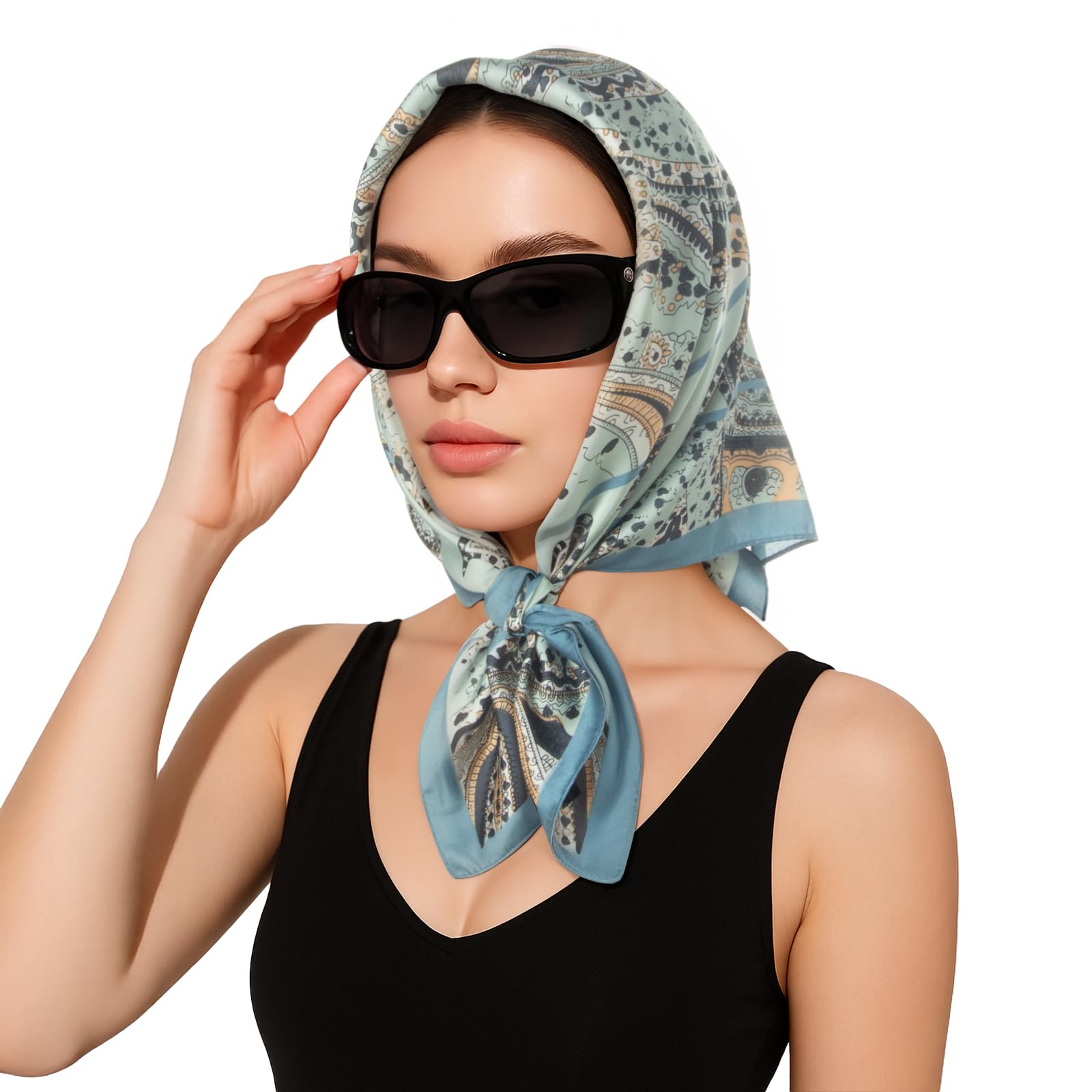 RIIQIICHY Women Head Hair Scarf Like Satin Silk Scarf Sleeping Hair Wrapping Night 27.5"
