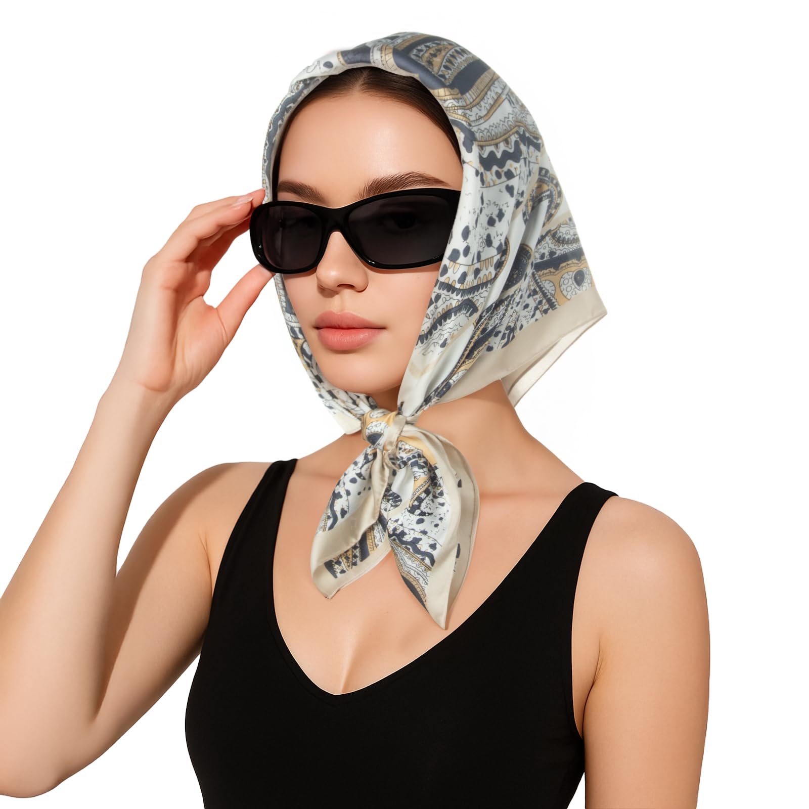 RIIQIICHY Women Head Hair Scarf Like Satin Silk Scarf Sleeping Hair Wrapping Night 27.5"
