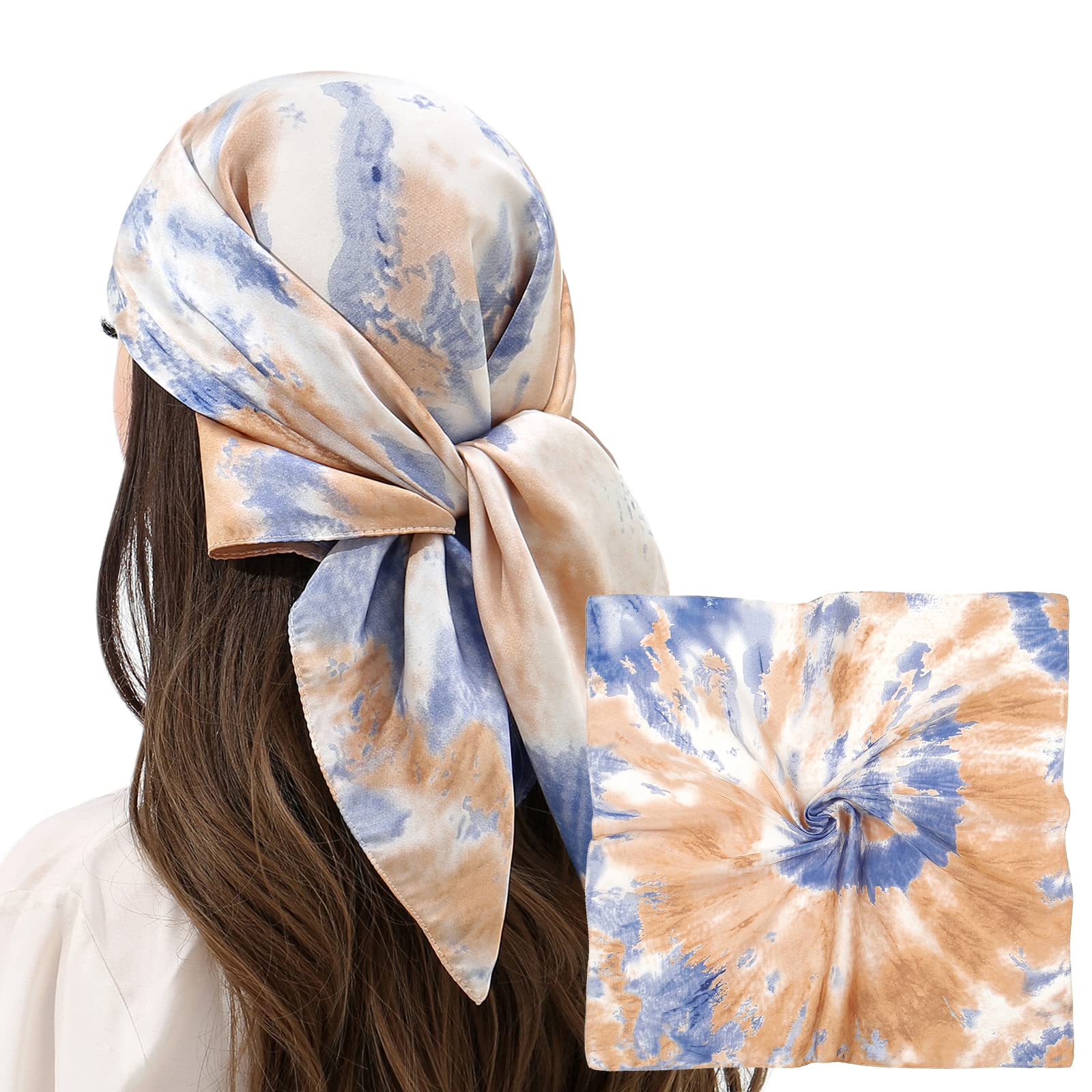 RIIQIICHY Women Head Hair Scarf Like Satin Silk Scarf Sleeping Hair Wrapping Night 27.5"