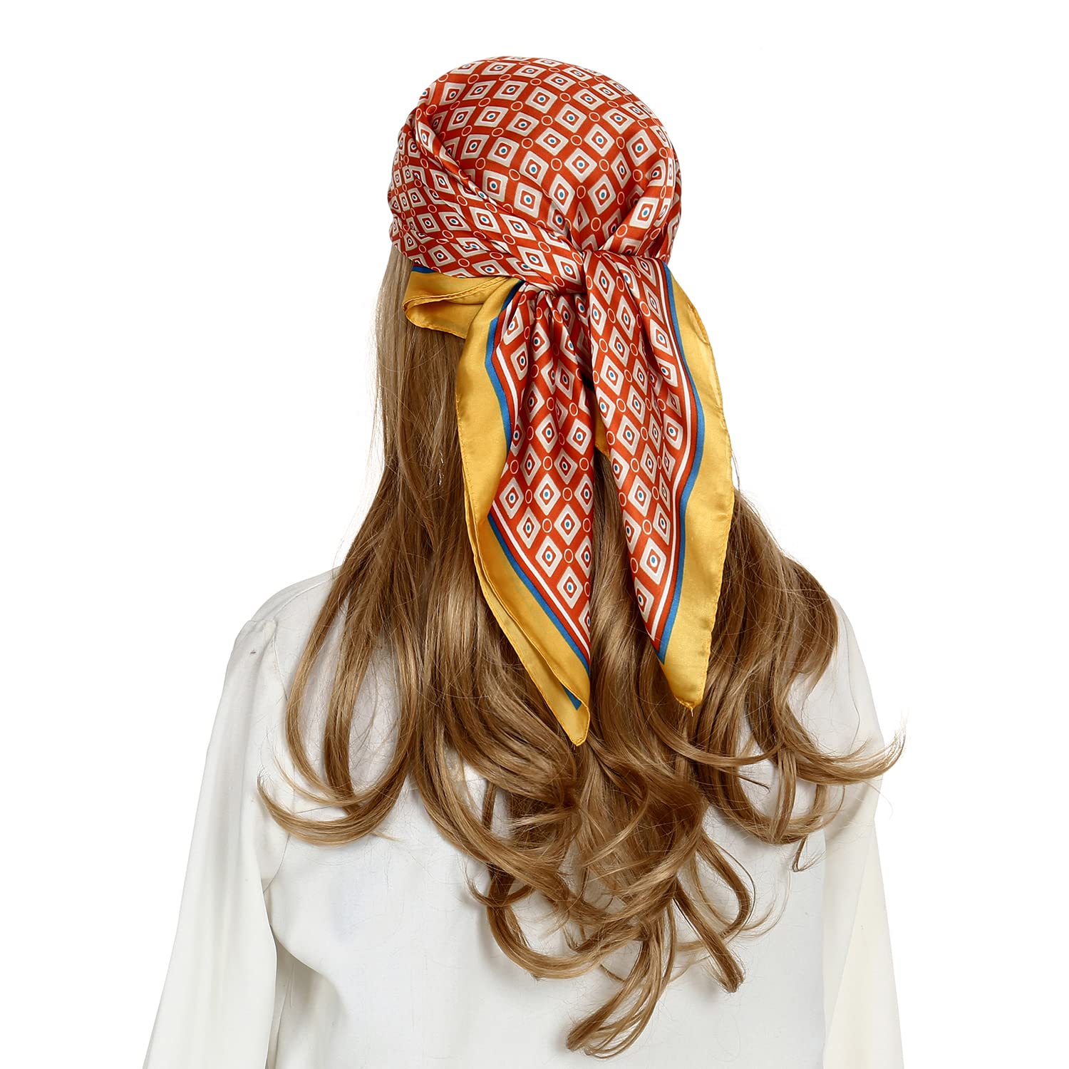 RIIQIICHY Women Head Hair Scarf Like Satin Silk Scarf Sleeping Hair Wrapping Night 27.5"