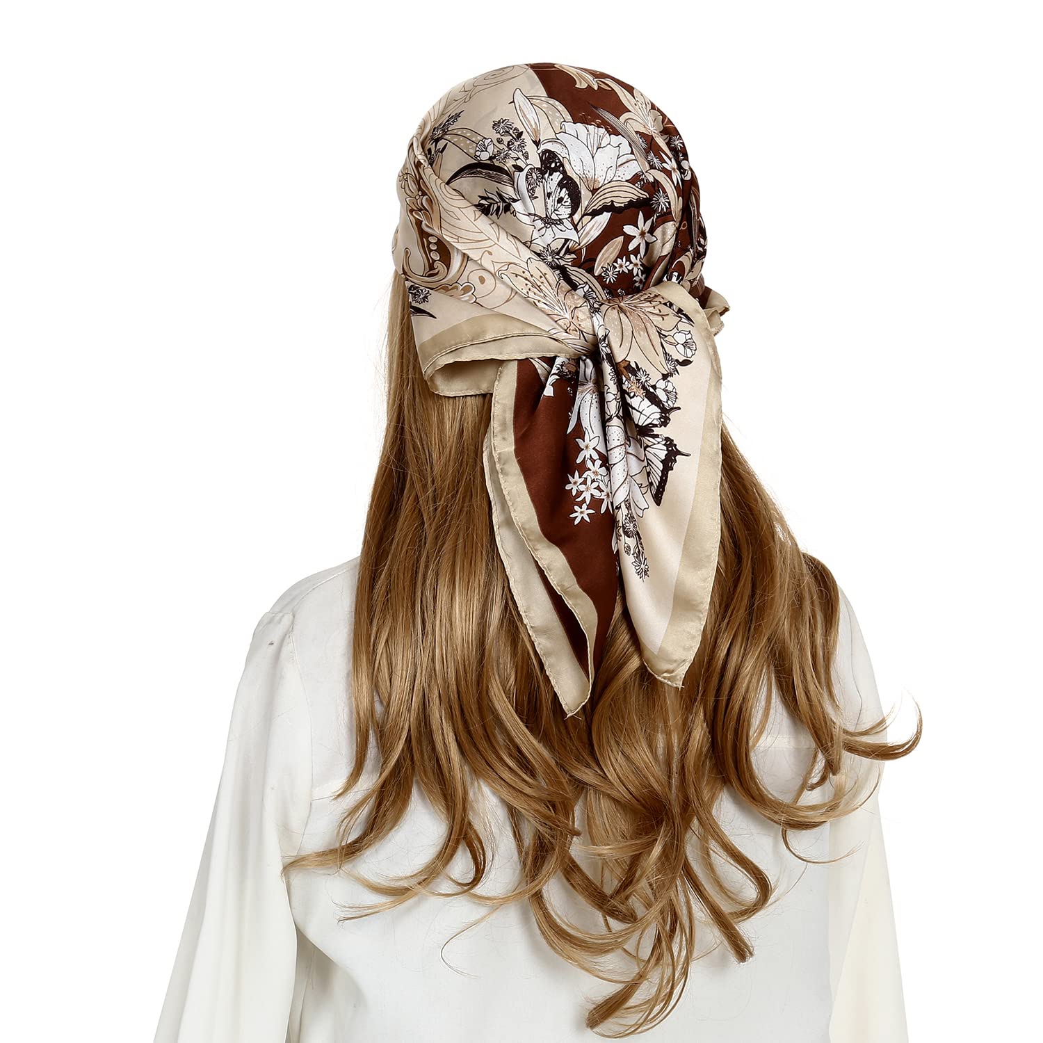 RIIQIICHY Women Head Hair Scarf Like Satin Silk Scarf Sleeping Hair Wrapping Night 27.5"