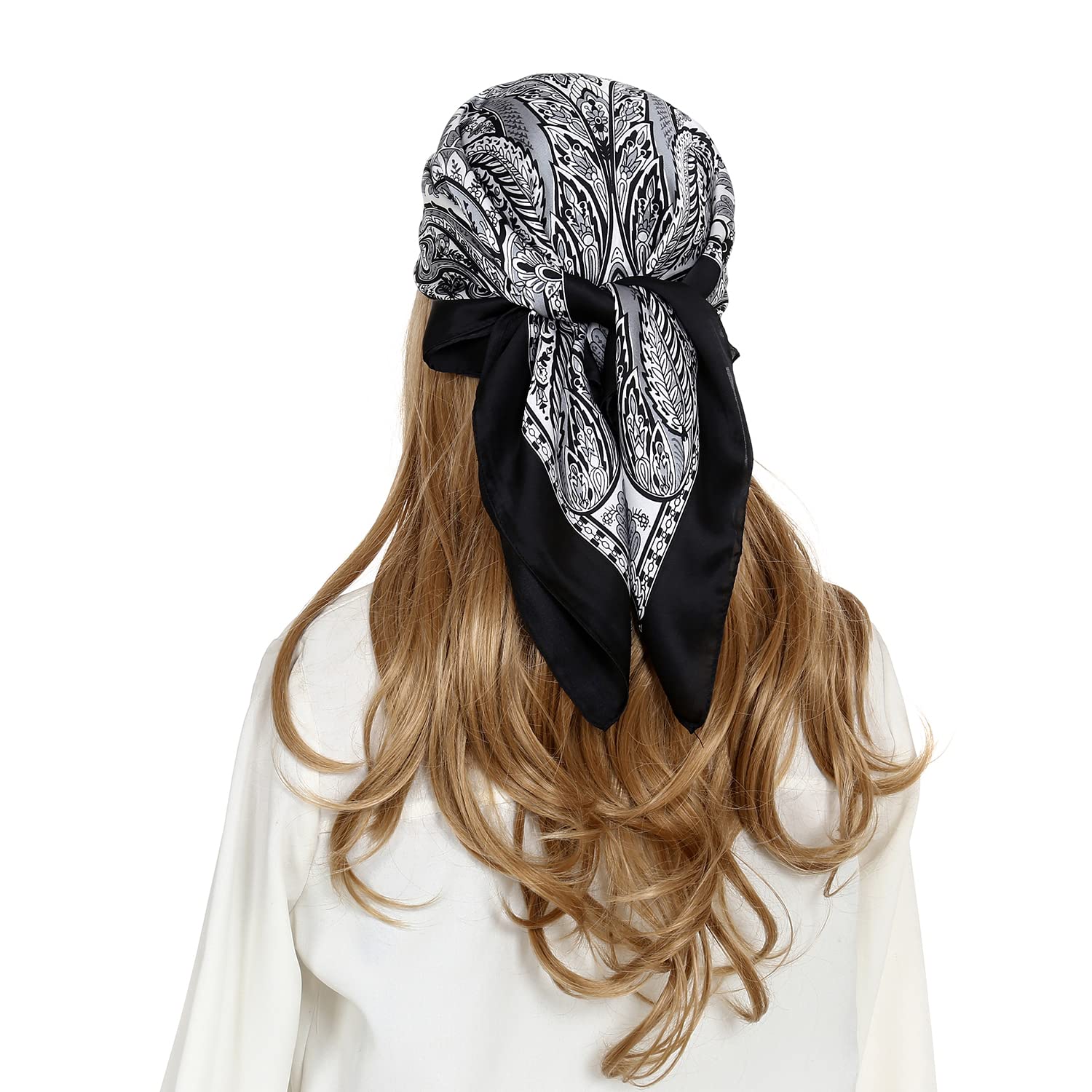RIIQIICHY Women Head Hair Scarf Like Satin Silk Scarf Sleeping Hair Wrapping Night 27.5"