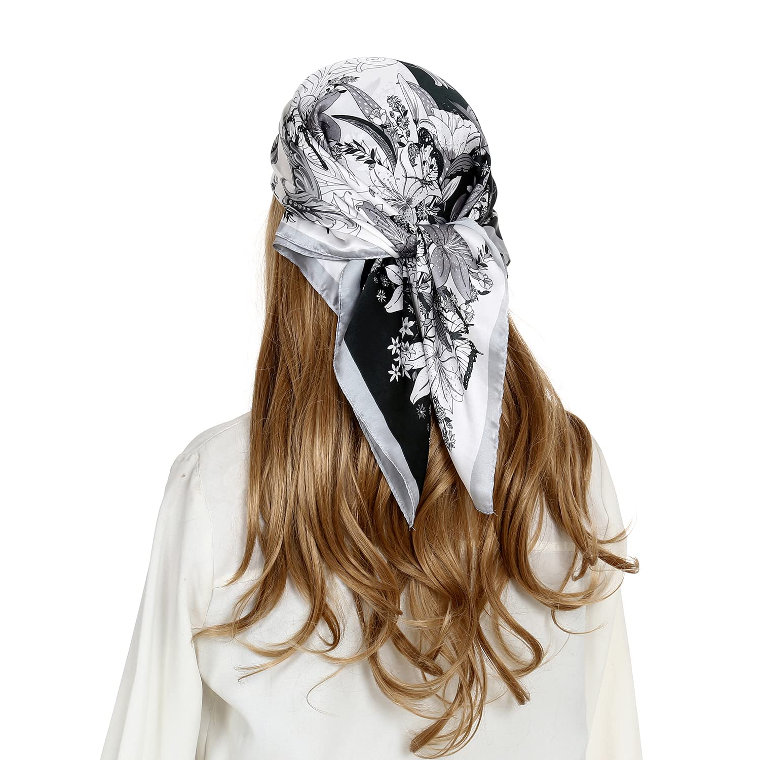 RIIQIICHY Women Head Hair Scarf Like Satin Silk Scarf Sleeping Hair Wrapping Night 27.5"