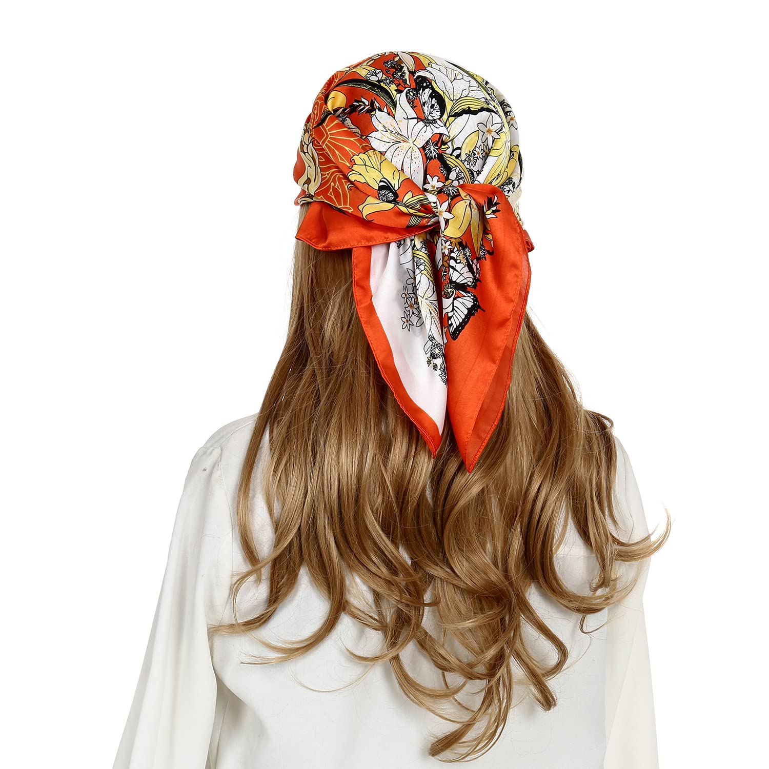 RIIQIICHY Women Head Hair Scarf Like Satin Silk Scarf Sleeping Hair Wrapping Night 27.5"