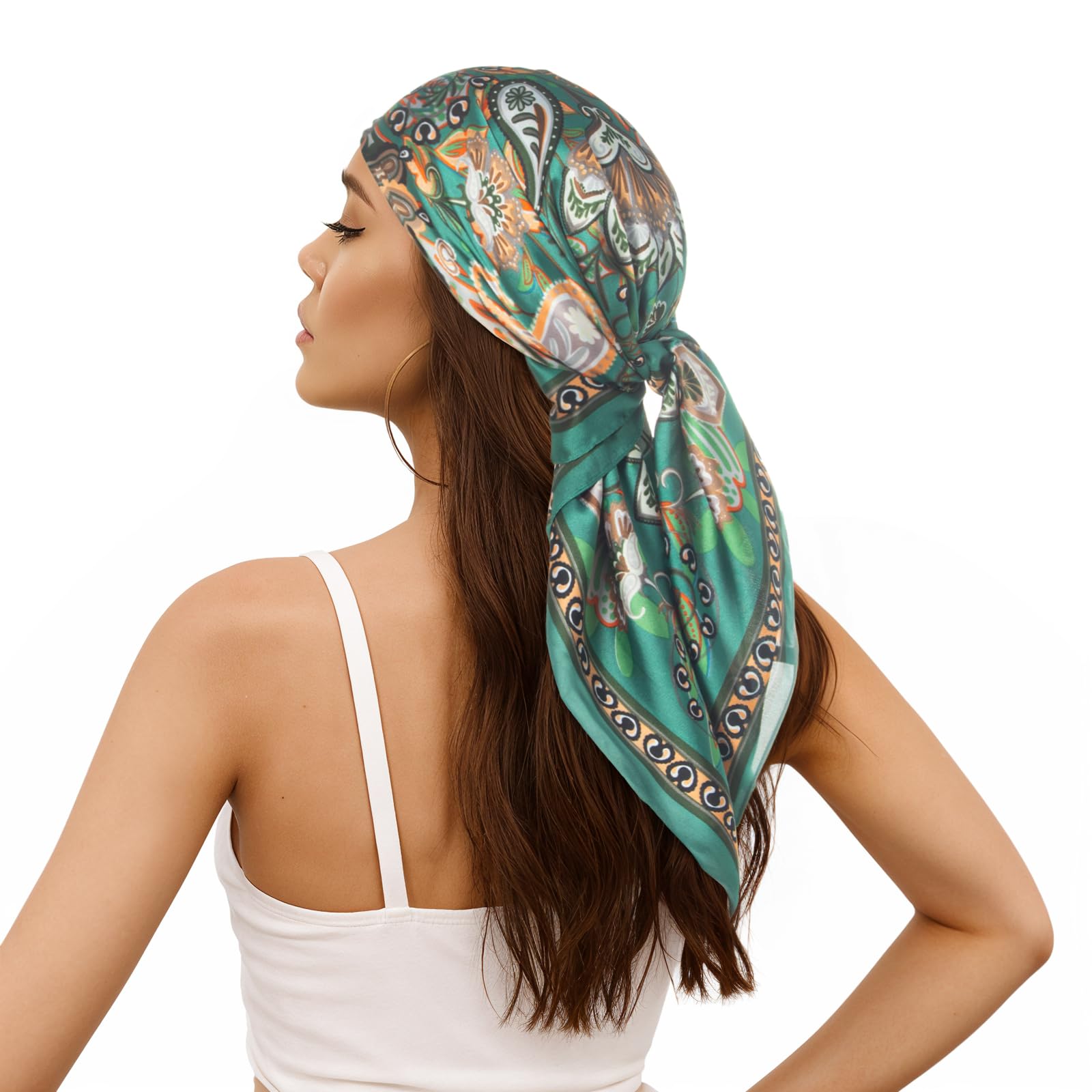RIIQIICHY Women Head Hair Scarf Like Satin Silk Scarf Sleeping Hair Wrapping Night 27.5"