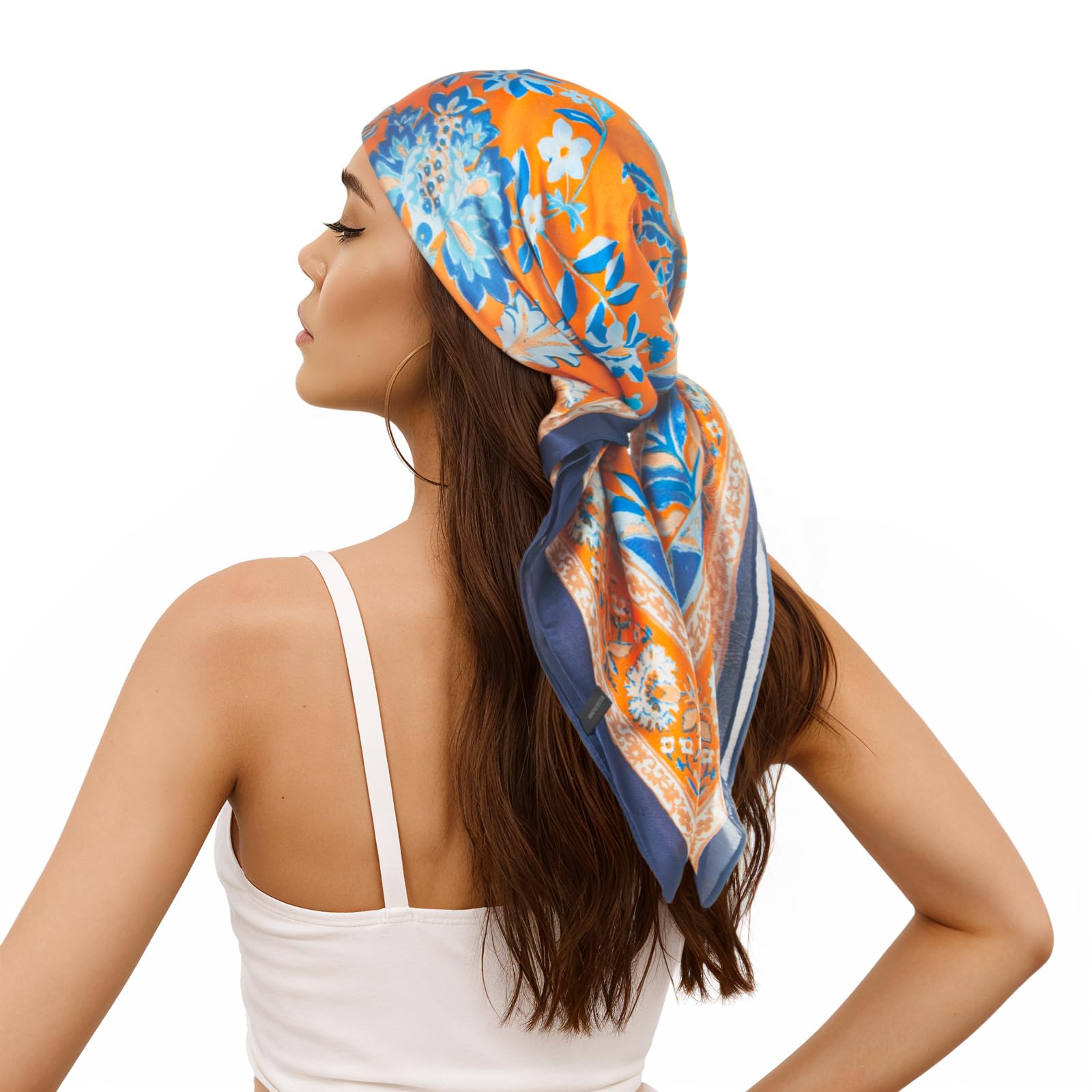 RIIQIICHY Women Head Hair Scarf Like Satin Silk Scarf Sleeping Hair Wrapping Night 27.5"
