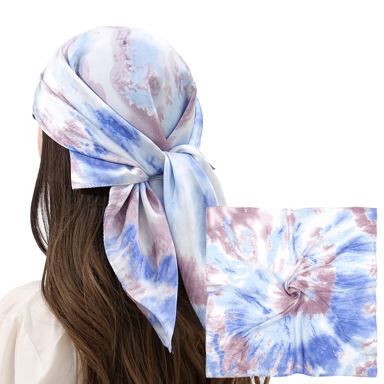 RIIQIICHY Women Head Hair Scarf Like Satin Silk Scarf Sleeping Hair Wrapping Night 27.5"