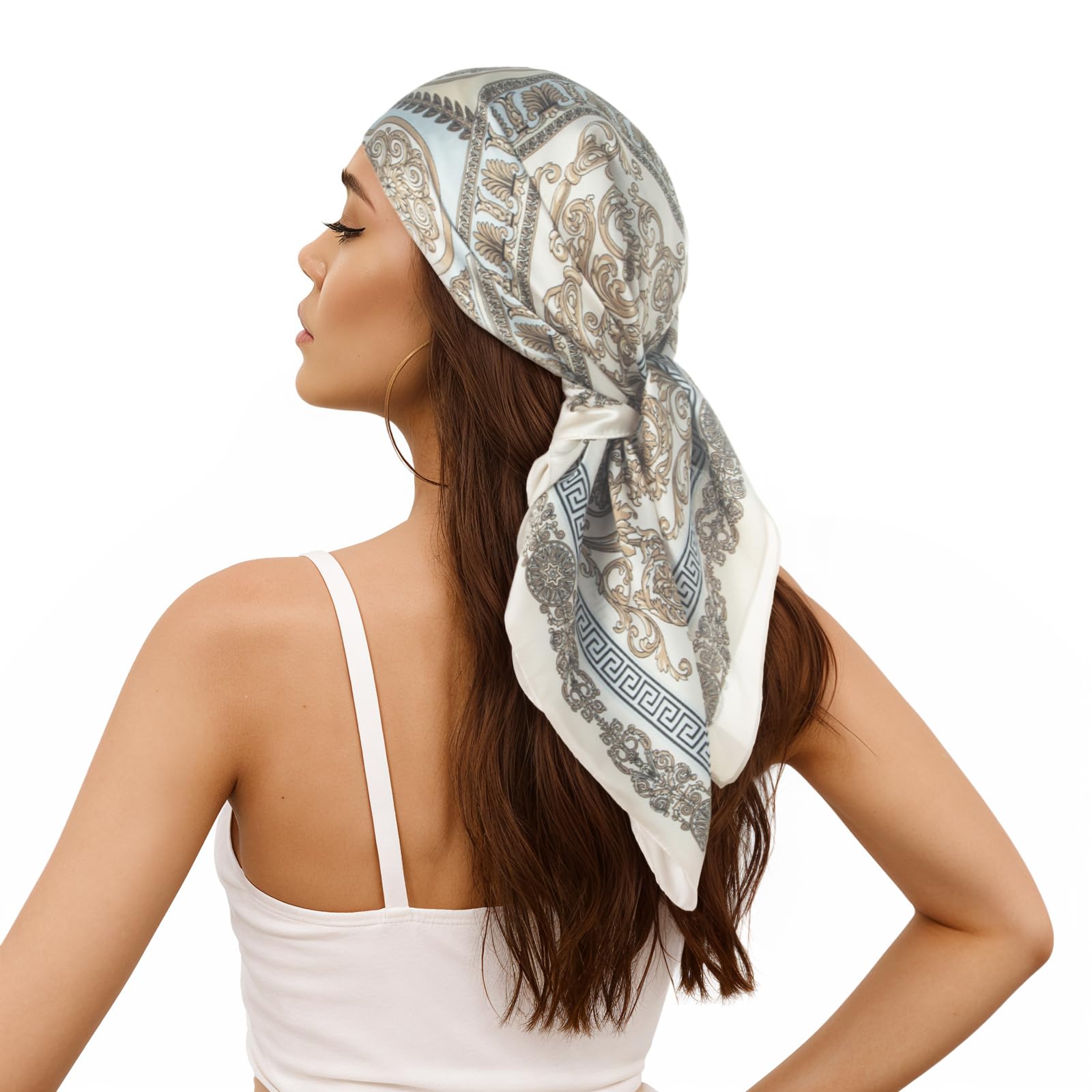RIIQIICHY Women Head Hair Scarf Like Satin Silk Scarf Sleeping Hair Wrapping Night 27.5"