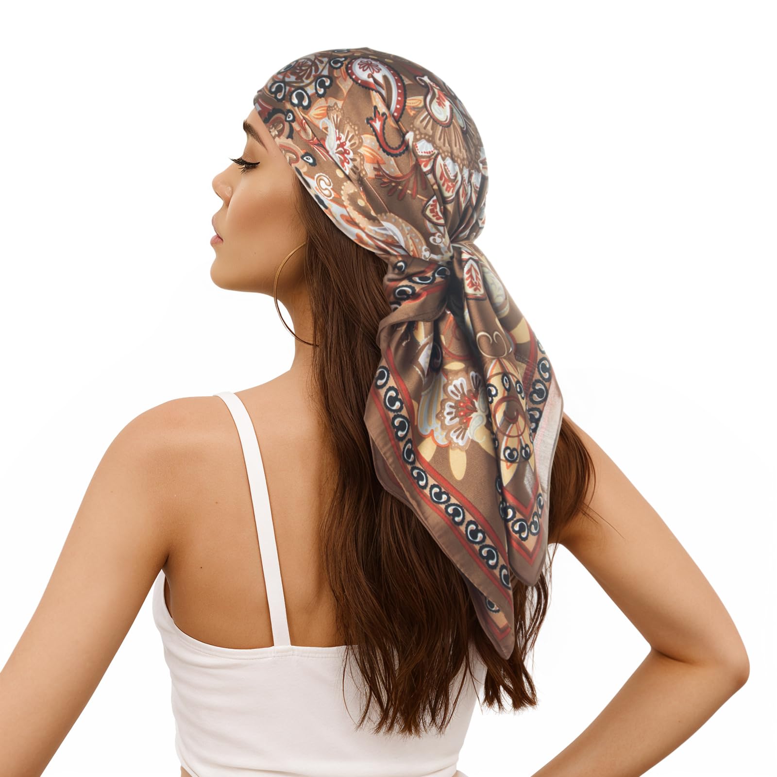 RIIQIICHY Women Head Hair Scarf Like Satin Silk Scarf Sleeping Hair Wrapping Night 27.5"