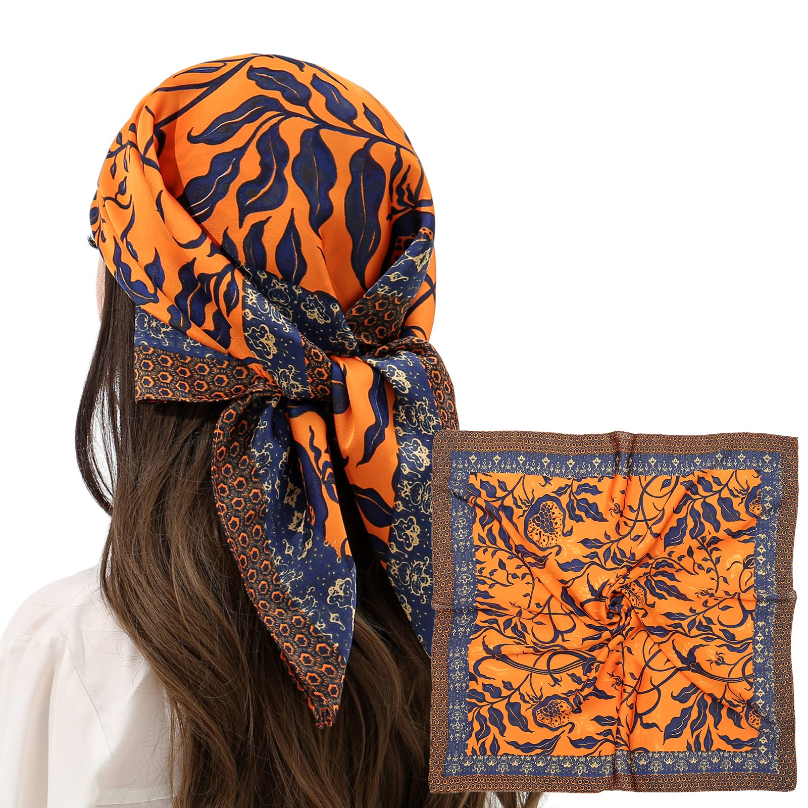 RIIQIICHY Women Head Hair Scarf Like Satin Silk Scarf Sleeping Hair Wrapping Night 27.5"