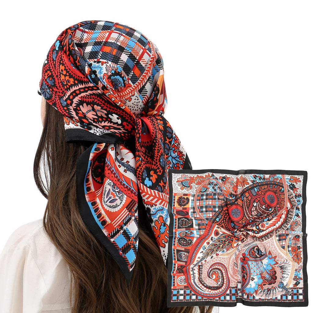 RIIQIICHY Women Head Hair Scarf Like Satin Silk Scarf Sleeping Hair Wrapping Night 27.5"