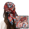 RIIQIICHY Women Head Hair Scarf Like Satin Silk Scarf Sleeping Hair Wrapping Night 27.5"