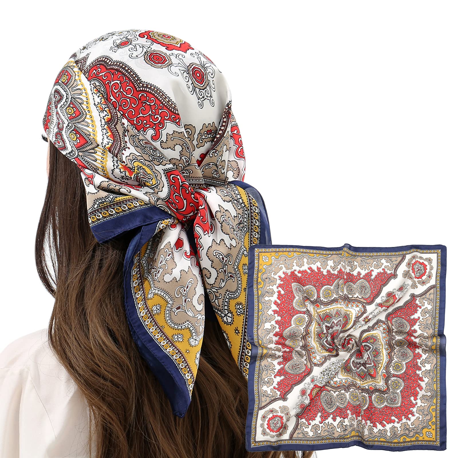 RIIQIICHY Women Head Hair Scarf Like Satin Silk Scarf Sleeping Hair Wrapping Night 27.5"
