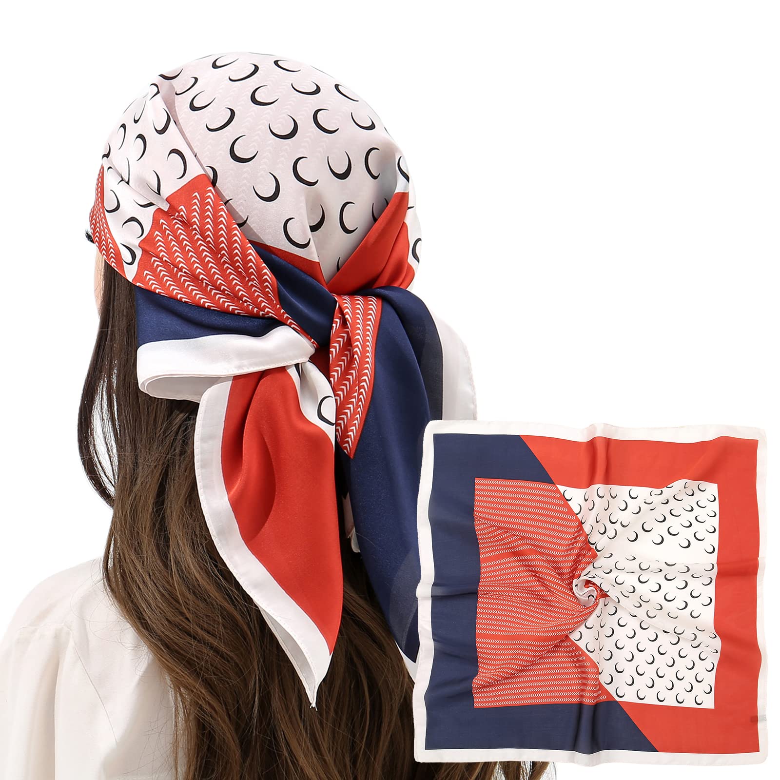 RIIQIICHY Women Head Hair Scarf Like Satin Silk Scarf Sleeping Hair Wrapping Night 27.5"