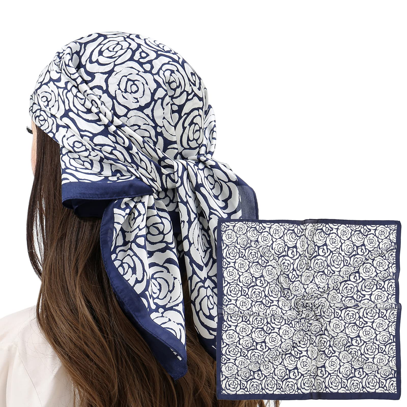 RIIQIICHY Women Head Hair Scarf Like Satin Silk Scarf Sleeping Hair Wrapping Night 27.5"
