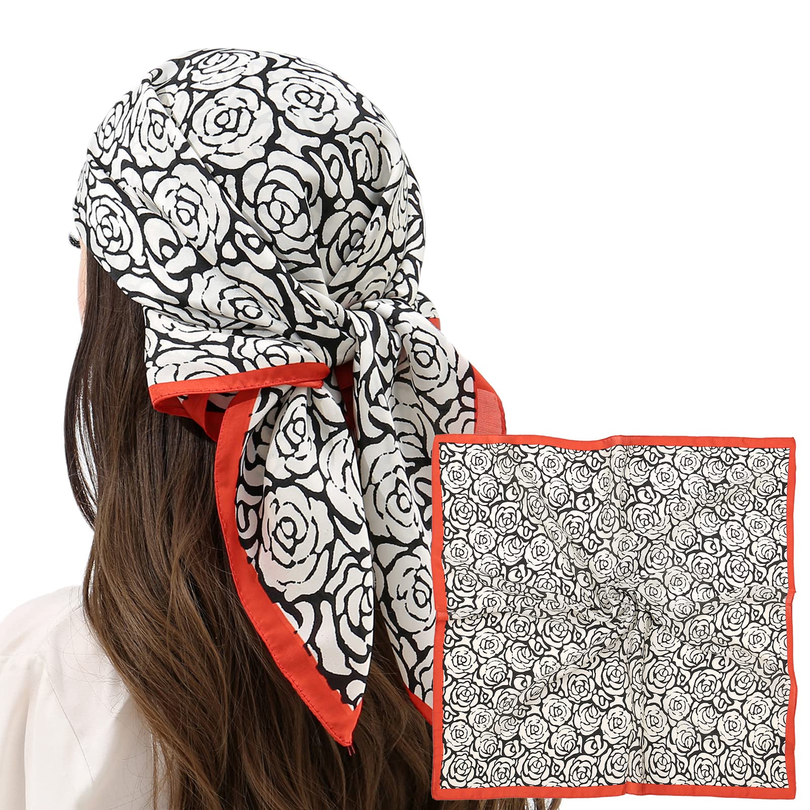 RIIQIICHY Women Head Hair Scarf Like Satin Silk Scarf Sleeping Hair Wrapping Night 27.5"